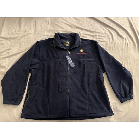 The Bradford Exchange Mens New Sz XXL Zip Up Long Sleeve Navy Blue Fleece Jacket - Picture 3 of 16